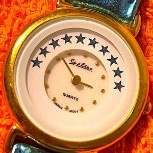 Watch W/rotating stars metallic blue rare needs battery vintage